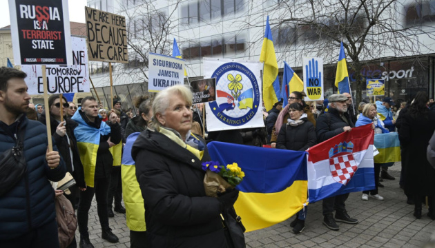 У столиці Хорватії відбулося віче на підтримку українського народу