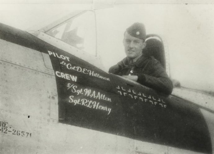 Американський льотчик-ас Дональд Гіллман під час Другої світової. Фото: Wikipedia 