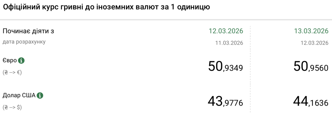 Долар та євро дорожчають: Нацбанк оголосив курси валют на 13 березня