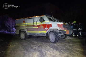 Six rescuers injured in repeated Russian strikes in Kharkiv region