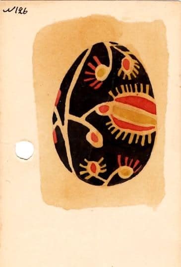 Картка із замальовкою, яка фіксує орнамент й колористику писанки 