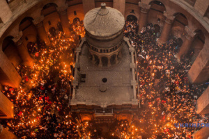 Holy Fire descends at Holy Sepulchre Church in Jerusalem