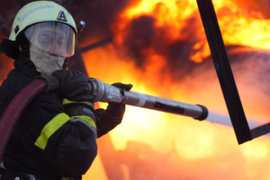 Nighttime Russian attack sparks fire at infrastructure facility in Zhytomyr region