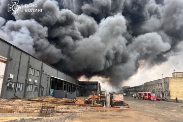 Large-scale fires caused by Russian strikes extinguished in Lutsk