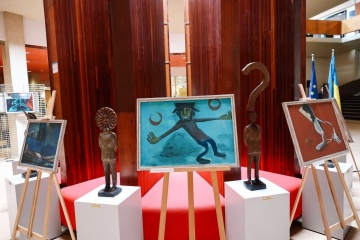 У Раді Європи відкрили виставку львівського студента-художника про війну в Україні