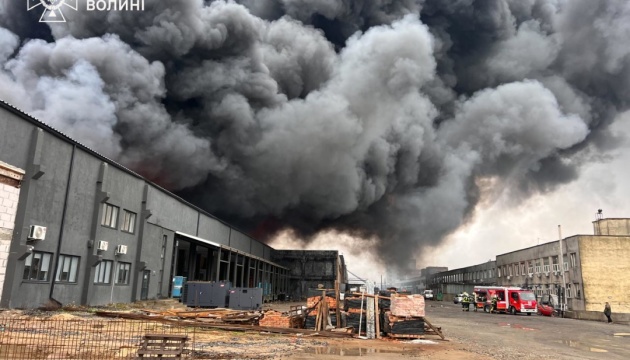 Large-scale fires caused by Russian strikes extinguished in Lutsk