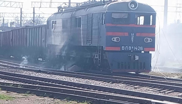 Enemy strike hits area near freight train locomotive in Dnipropetrovsk region