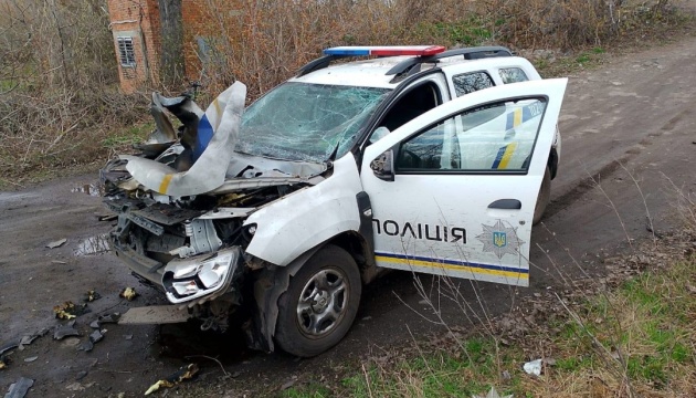 Russian drone attacks police vehicle in Sumy region, leaving one injured