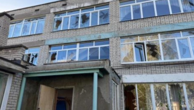 Blast wave damages school in Zaporizhzhia