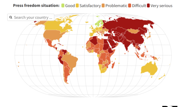 報道の自由度ランキング、ウクライナが７位上昇