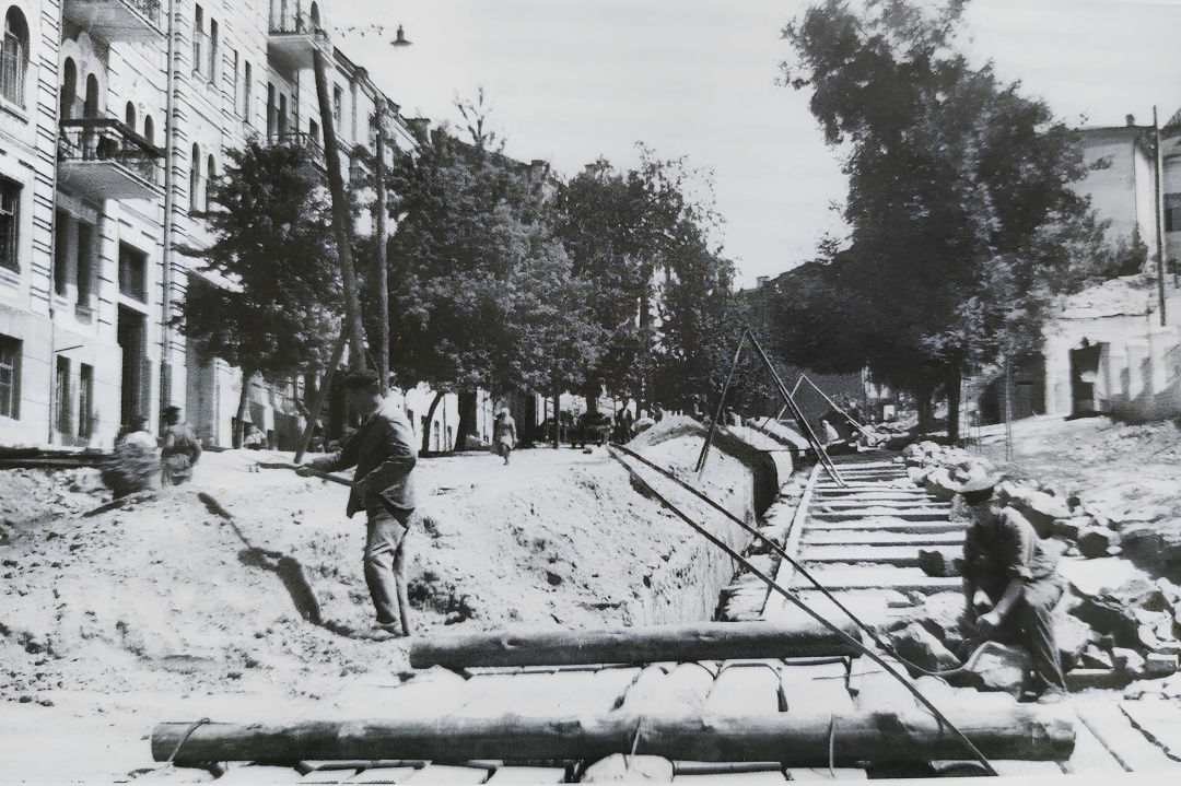 Прокладання міських газових мереж. 1949 року.