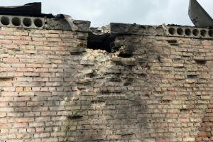 Falling debris from Russian UAVs damages three buildings in Brovary