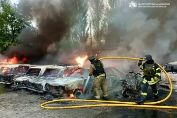 Civilian injured, and 30 cars catch fire due to Russian attacks in Dnipropetrovsk region
