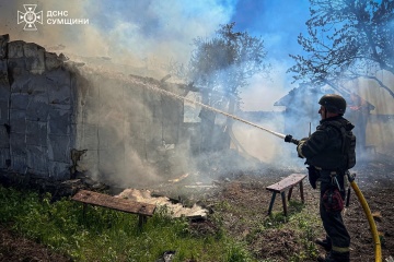 Fires caused by Russian attacks extinguished in four communities of Sumy region