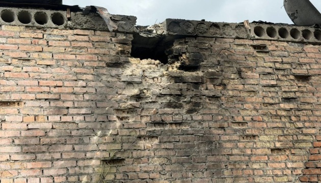 Falling debris from Russian UAVs damages three buildings in Brovary