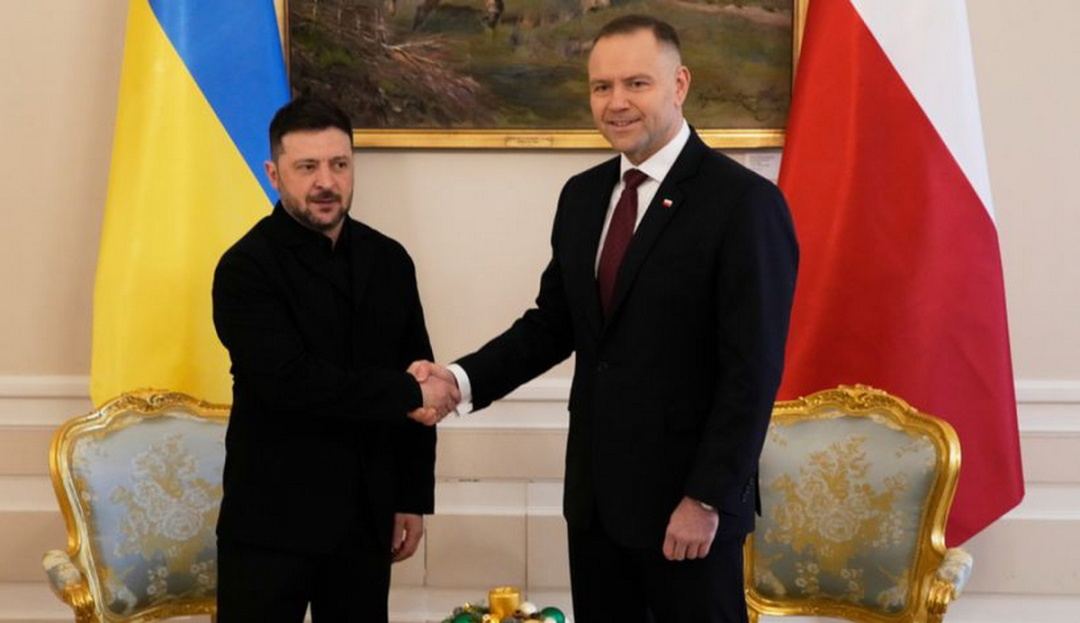 Президент Країни Володимир Зеленський та президент Польщі Кароль Навроцький. Грудень 2025, Варшава / Фото www.president.gov.ua
