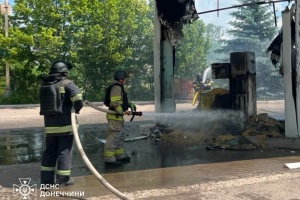 Russian drone strikes gas station in Kramatorsk