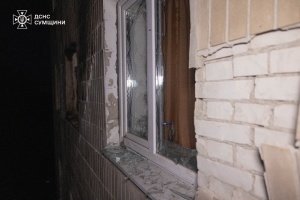 Russian drone strikes dormitory in Sumy