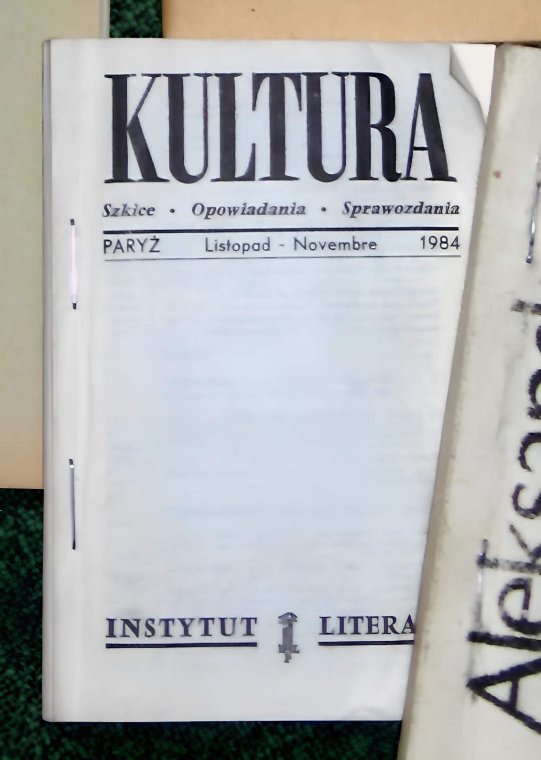 Примірник часопису «Культура», головним редактором якого був Ґедройць. 1984. Фото: Wikipedia