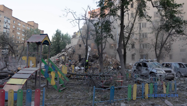 Conséquences de la frappe russe sur Kyiv / Photo : Kyrylo Tchoubotin, Ukrinform 