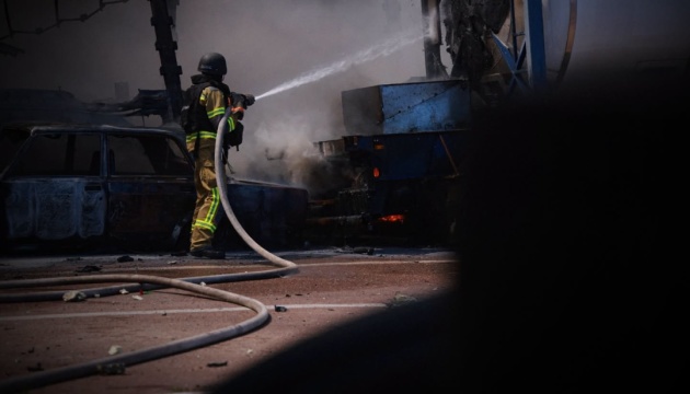 Russian drone attack destroys 12 vehicles at garage cooperative in Chernihiv