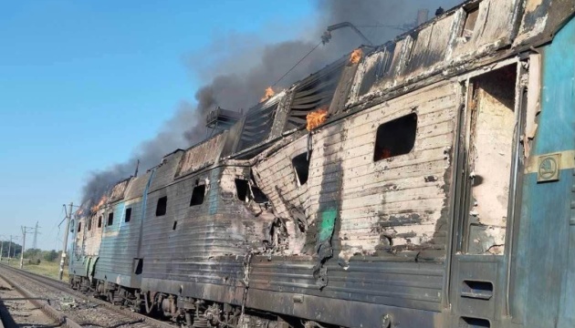 Russian drone hits passenger train in Zaporizhzhia region, conductor injured