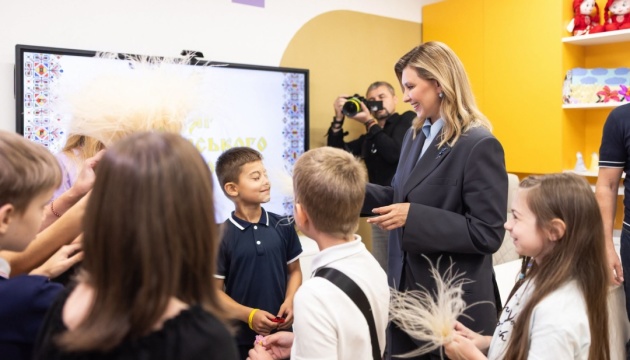 First Lady visits 'Superhero School' education center in Chernivtsi children's hospital