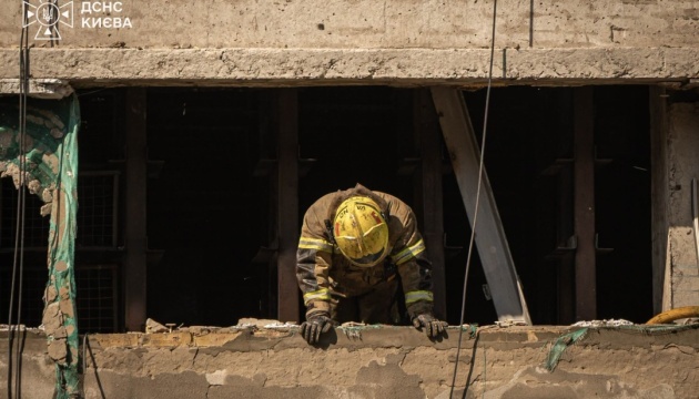 Cleanup completed after Russian attack on Kyiv; one person killed, three injured