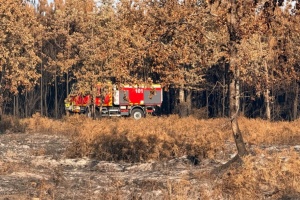 Des secouristes ukrainiens arrivent en France pour lutter contre un vaste incendie de forêt