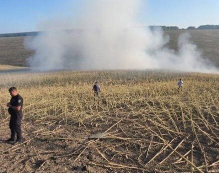 У Молдові після падіння безпілотника виникла пожежа в полі