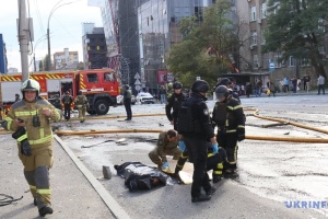 Another office building damaged in drone attack on Kyiv