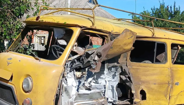 Russian drone strikes gas utility vehicle in Ukraine's Kharkiv region
