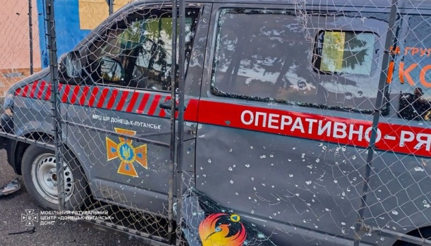 На Харківщині російський БПЛА атакував рятувальників, пошкоджений автомобіль